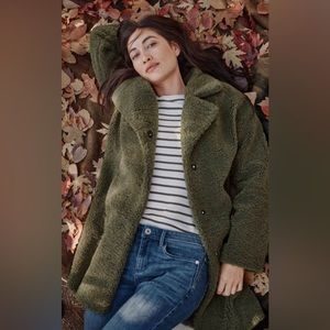 J Jill Long Teddy Jacket in Sorel Green XS/S
